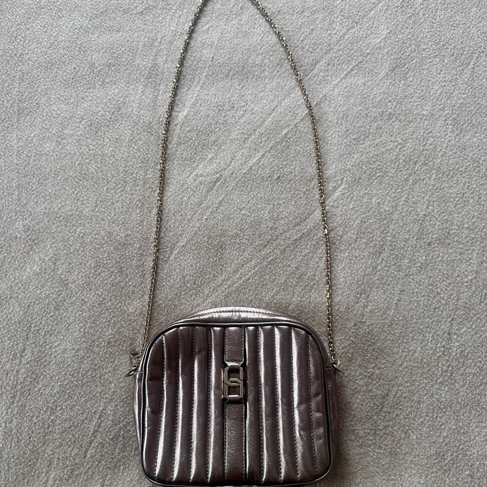 Vanessa Seward Quilted Metallic Gold Crossbody Bag